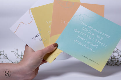 Emotionales Kartenset Geschenk mit Botschaften für Freunde, Paare und Familie - Sentimentalz