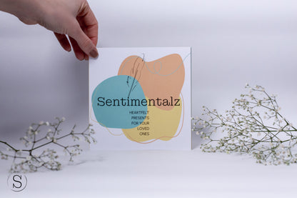 Kartenset zum Ausfüllen im Überblick auf weißem Hintergrund, Sentimentalz